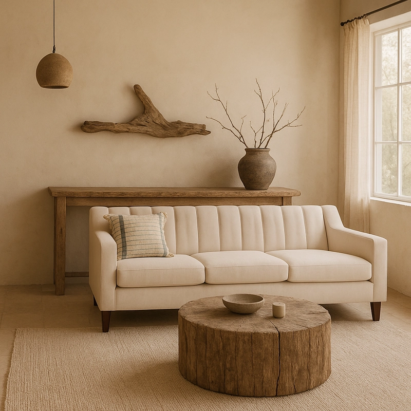 SOFA 3 CUERPOS RAUS BEIGE TELA – CONFORT Y ESTILO PARA TU HOGAR - 7