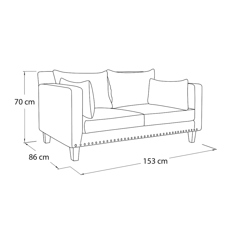 SOFA 3 Y 2 CUERPOS RIBE EN TELA BEIGE, SET PARA LIVING - 4