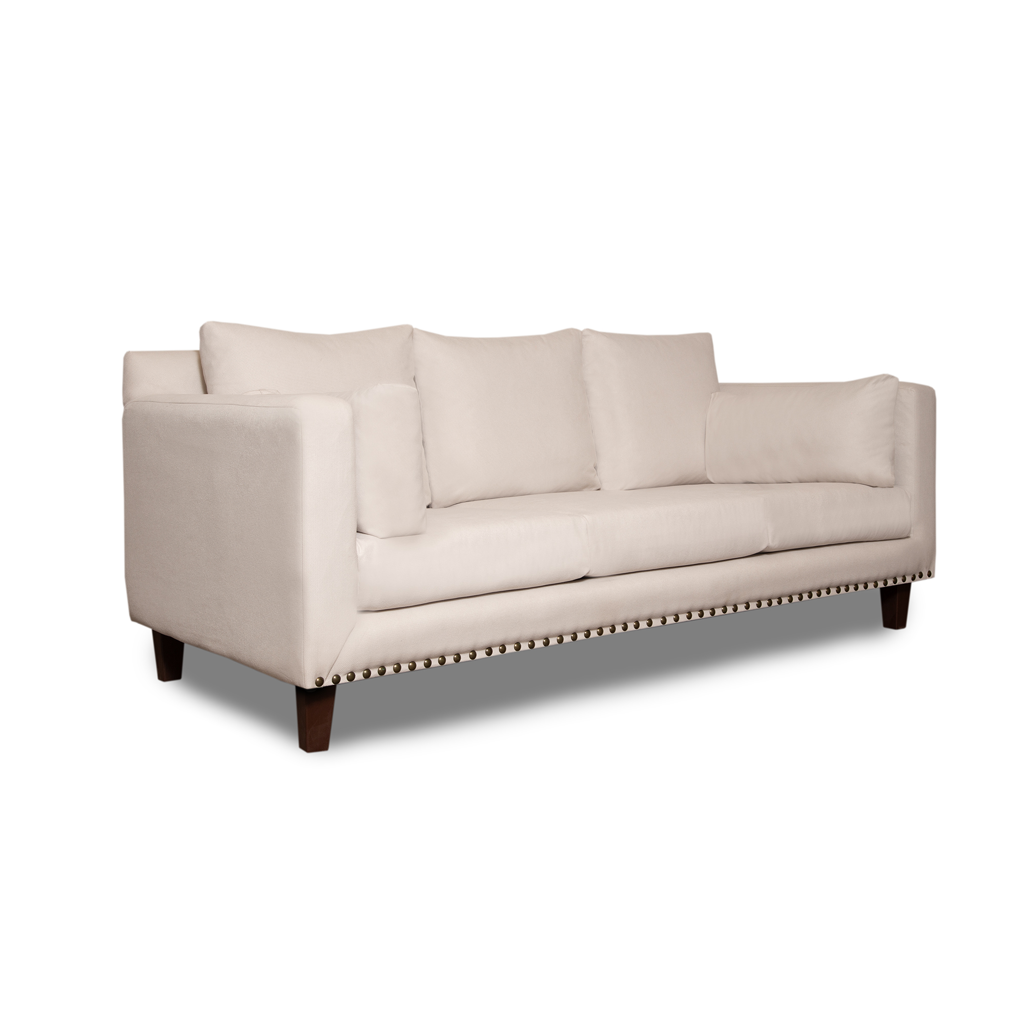 SOFA 3 Y 2 CUERPOS RIBE EN TELA BEIGE, SET PARA LIVING - 6