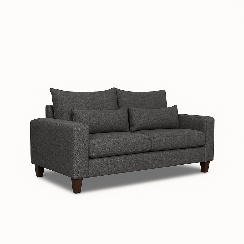 SOFA 3 Y 2 CUERPOS RAMIS EN TELA GRIS, SET PARA LIVING - 10