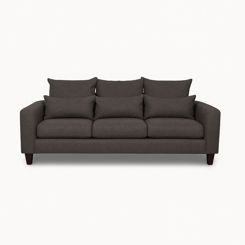 SOFA 3 CUERPOS RAMIS GRIS OSCURO TELA – CONFORT Y ESTILO PARA TU HOGAR - 2
