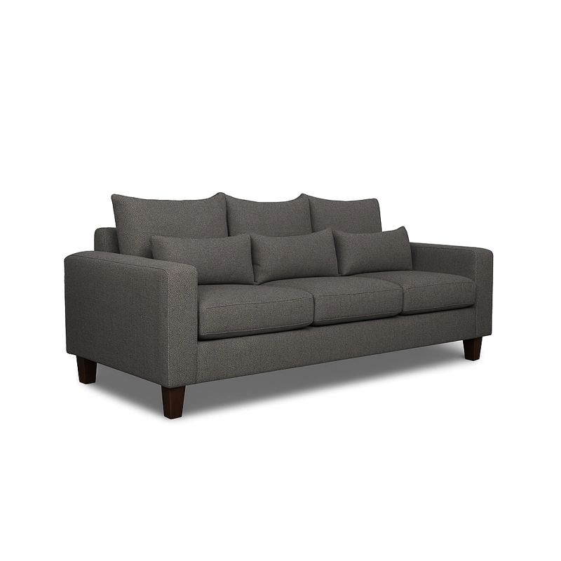 SOFA 3 CUERPOS RAMIS GRIS OSCURO TELA – CONFORT Y ESTILO PARA TU HOGAR - 3