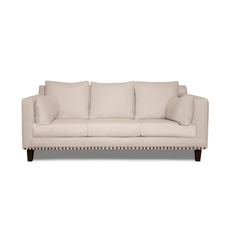 SOFA 3 CUERPOS RIBE BEIGE TELA – CONFORT Y ESTILO PARA TU HOGAR - 3