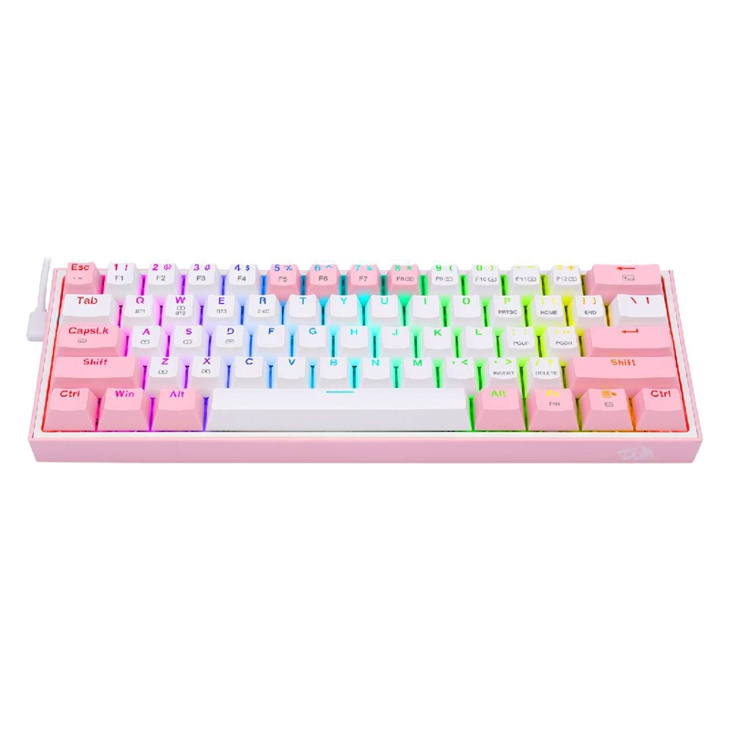 TECLADO REDRAGON FIZZ PRO WHITE-PINK, RED SWITCH - 2