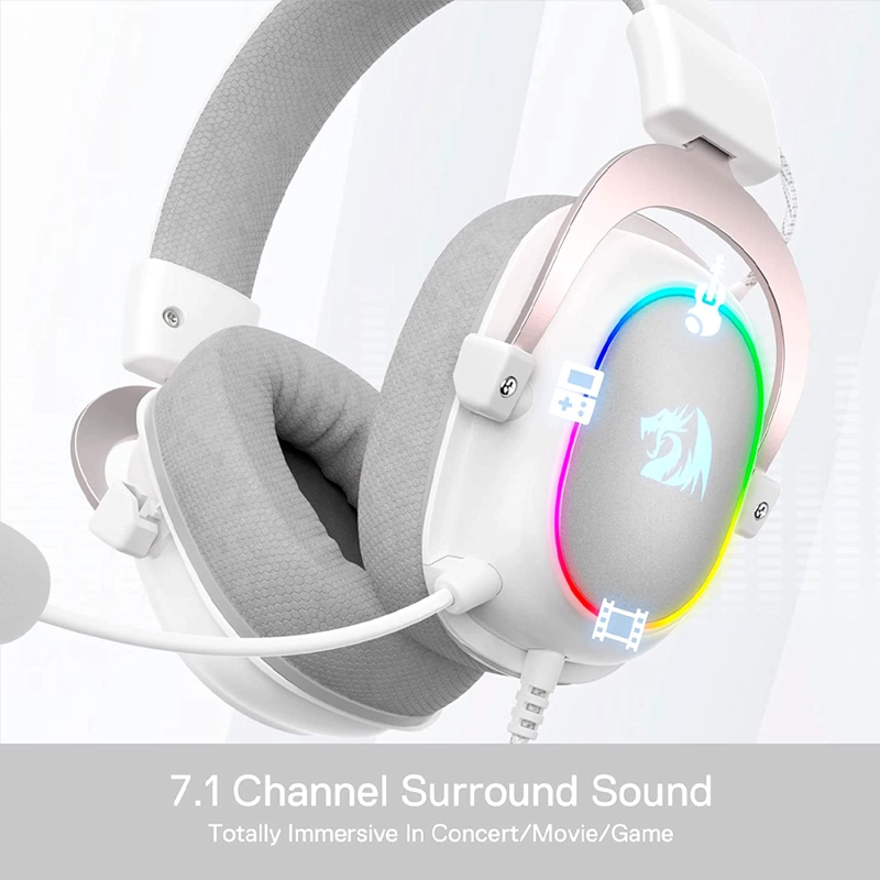 AUDIFONOS GAMER REDRAGON ZEUS H510-X RGB BLANCOS 7.1 USB - 2
