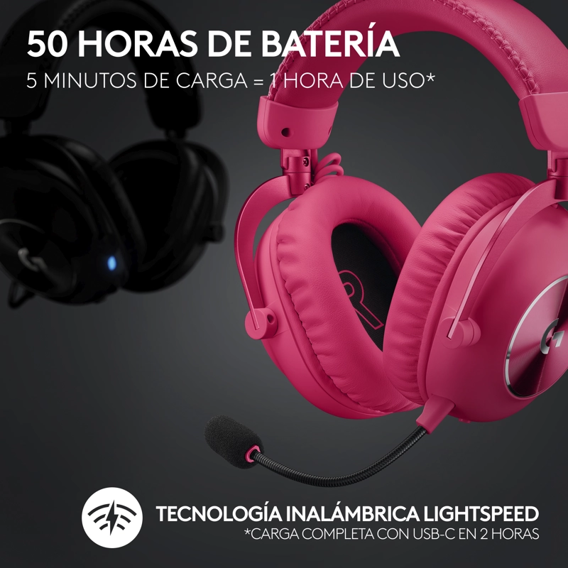 AUDIFONOS GAMER LOGITECH PRO X 2 LIGHTSPEED MAGENTA - 5