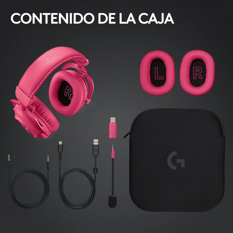 AUDIFONOS GAMER LOGITECH PRO X 2 LIGHTSPEED MAGENTA - 7