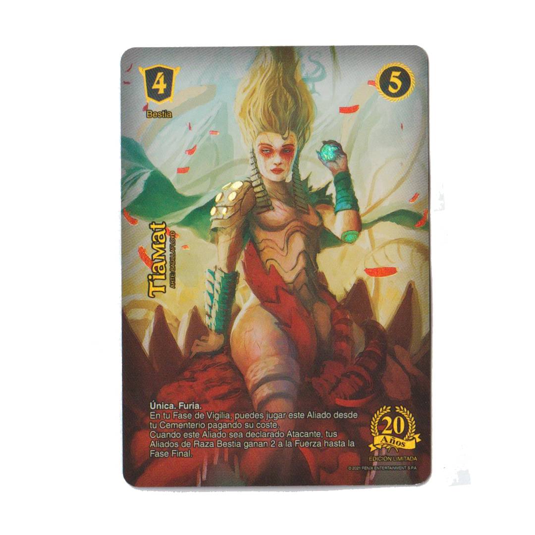 JUEGO CARTAS COLECCIONABLE MITOS Y LEYENDAS PROMO TIAMAT EDICION 20 AÑOS - 1