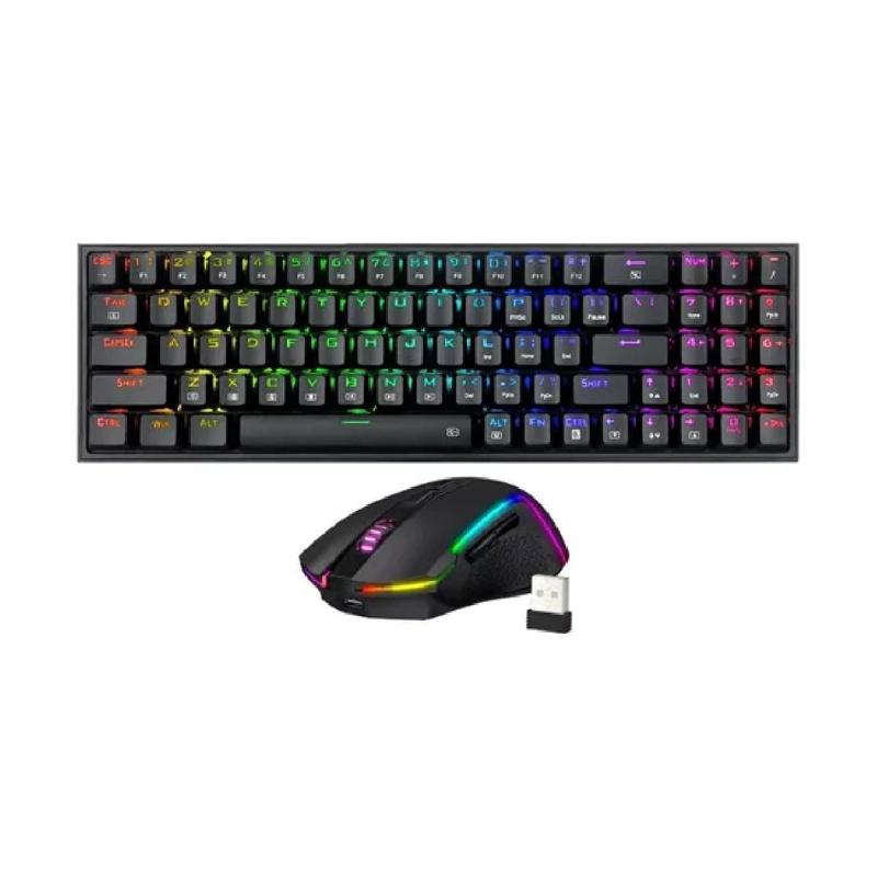 KIT MOUSE Y TECLADO REDRAGON POLLUT + TRIDENT S136 WIRELESS - 1