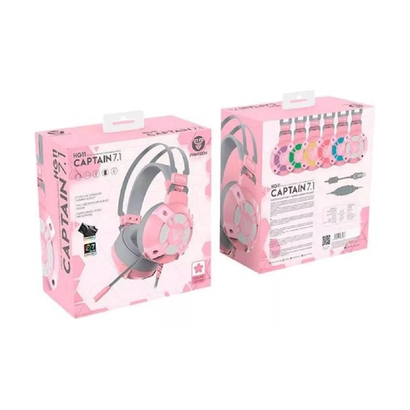 AUDIFONOS FANTECH HG11 CAPTAIN RGB 7.1 SAKURA EDITION LE - 2