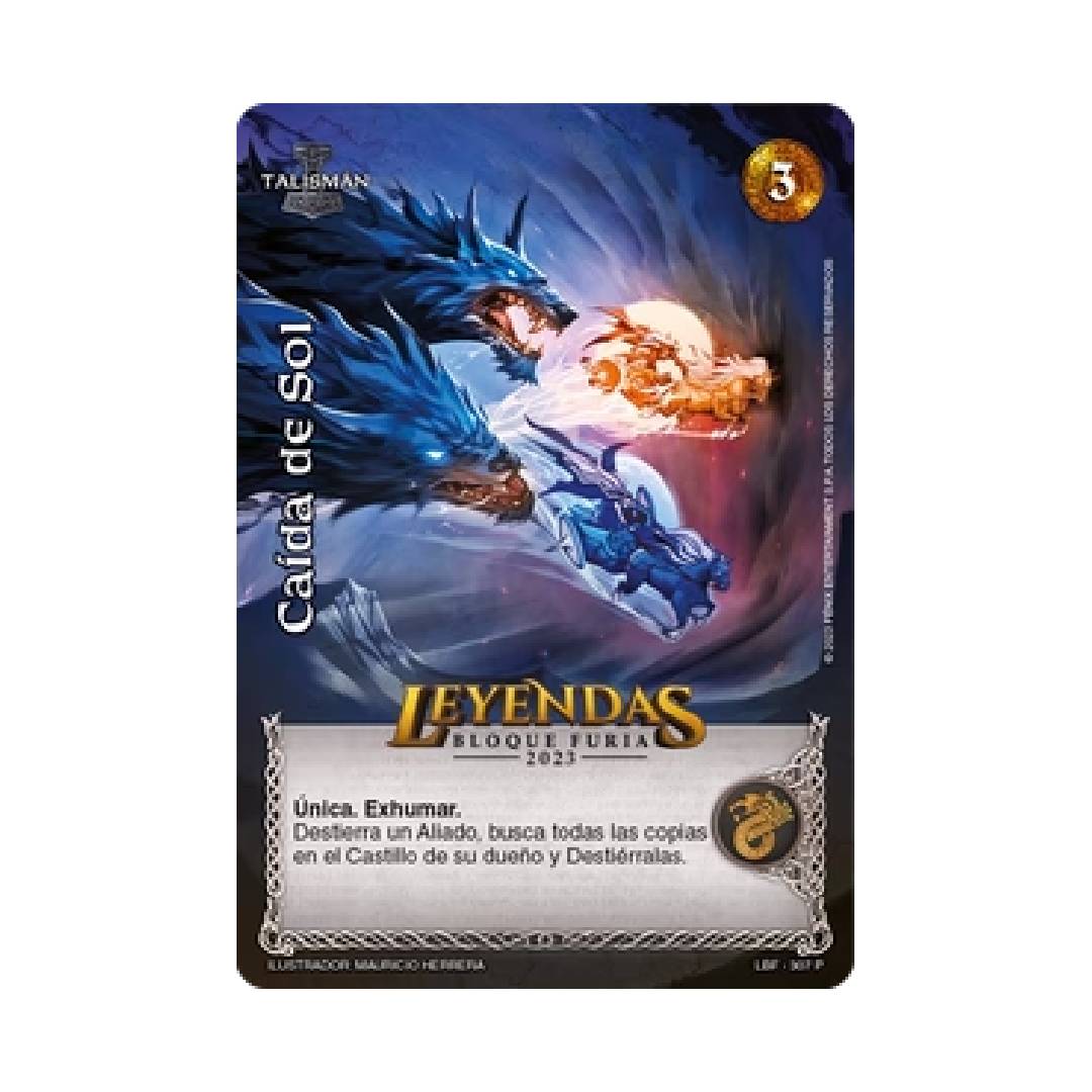 JUEGO CARTAS COLECCIONABLE MITOS Y LEYENDAS PROMO CAIDA SOL BLOQUE FURIA 2023 - 1