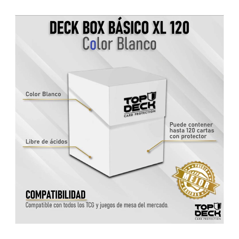 JUEGO CARTAS COLECCIONABLE DECK BOX PLASTICO XL 120 BLANCO - 3