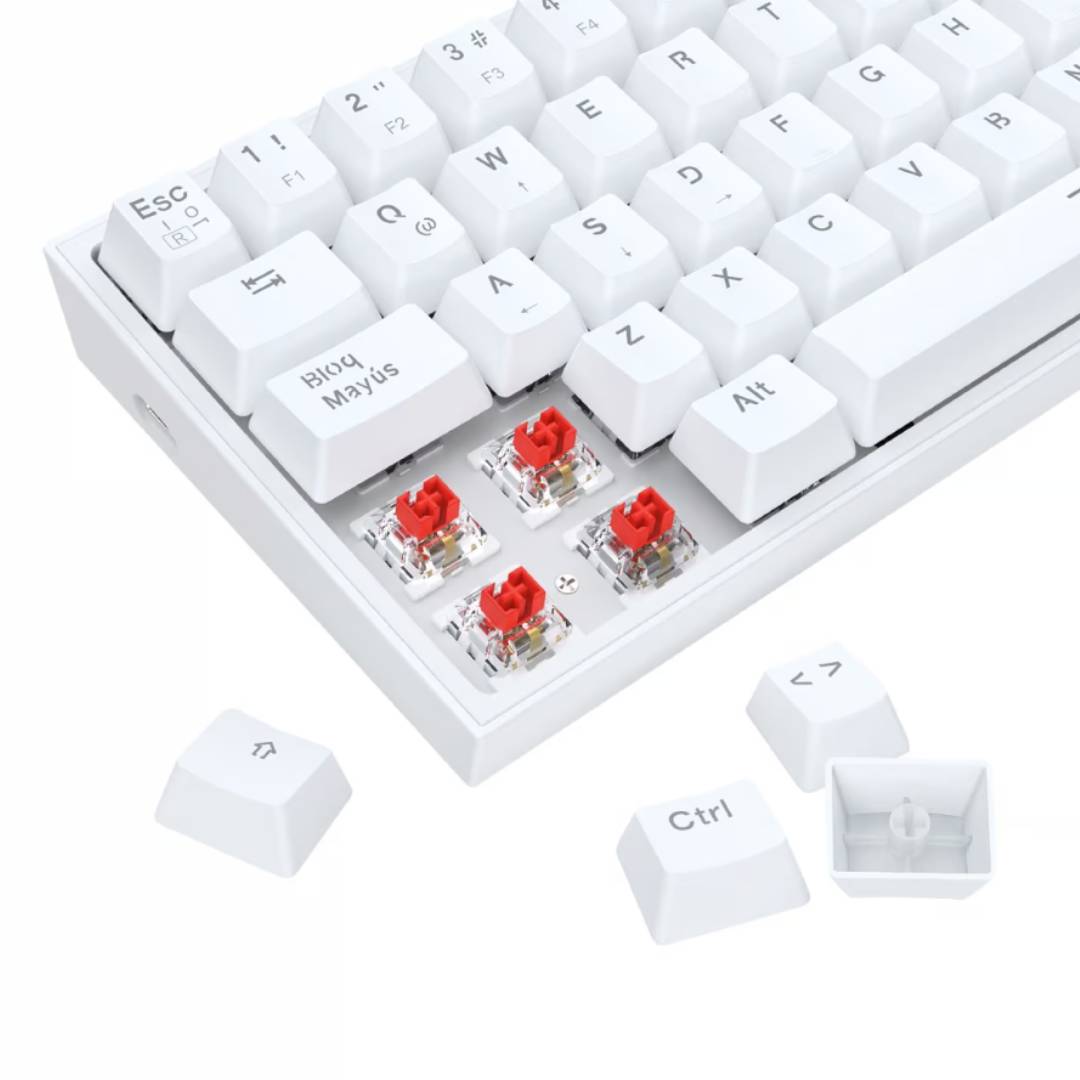 KIT DE TECLADO Y MOUSE REDRAGON K617RGB SP M724 BLANCO S143W - 5