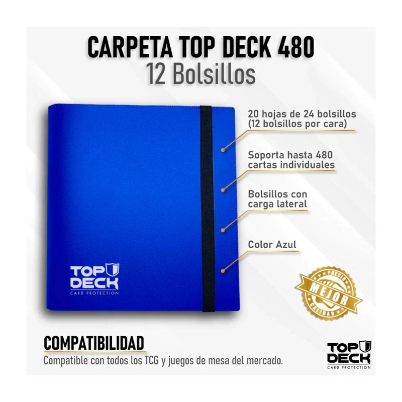 CARPETA TOPDECK 12 BOLSILLOS AZUL - 3