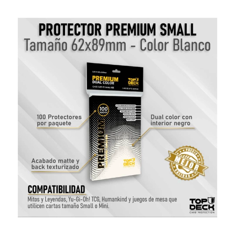 PROTECTOR TOPDECK PREMIUM DUAL SMALL BLANCO 62X89 - 2