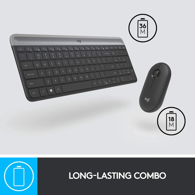 TECLADO Y MOUSE INALAMBRICO LOGITECH MK470 SLIM NEGRO - 4
