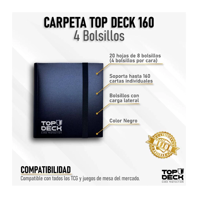 CARPETA TOPDECK 4 BOLSILLOS NEGRO - 3