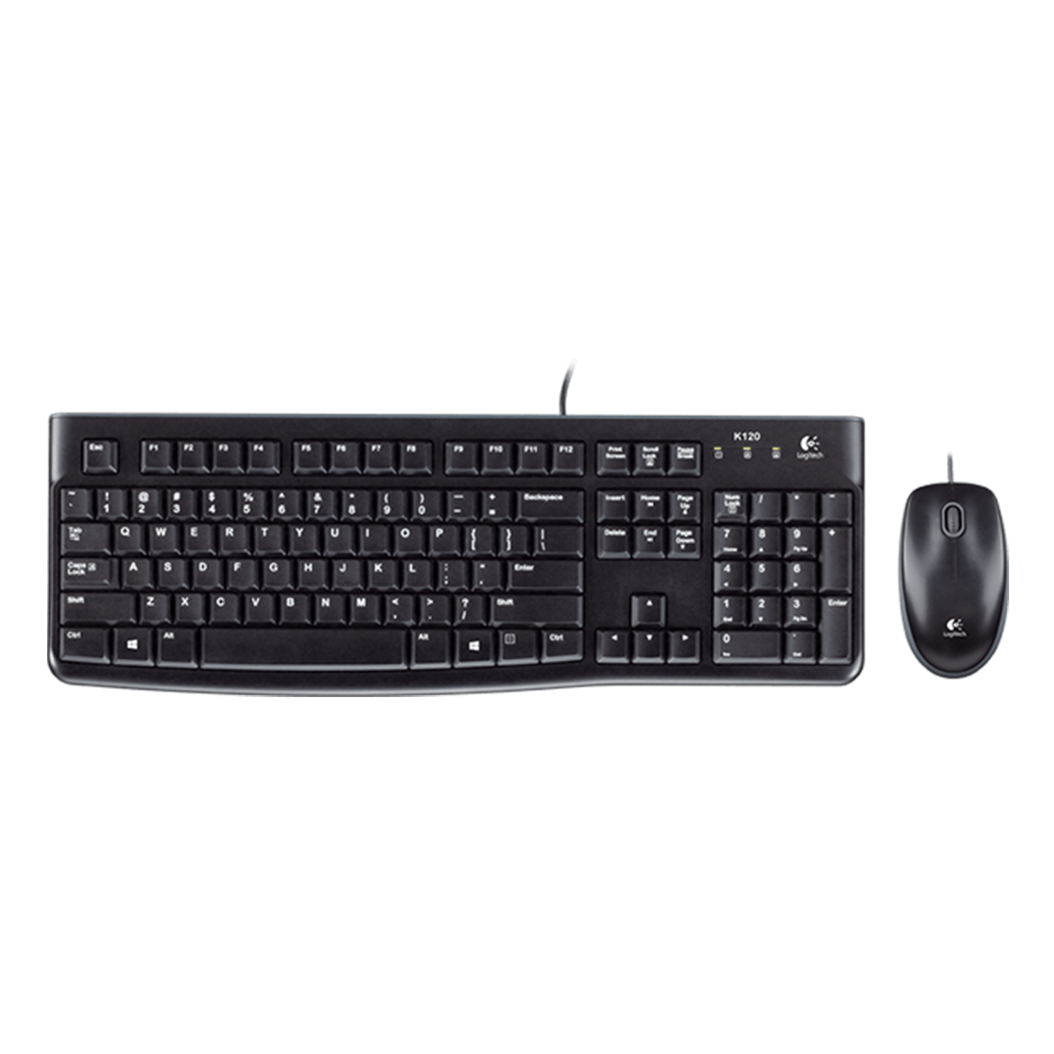 KIT TECLADO Y MOUSE LOGITECH MK120 ALAMBRICO NEGRO - 1