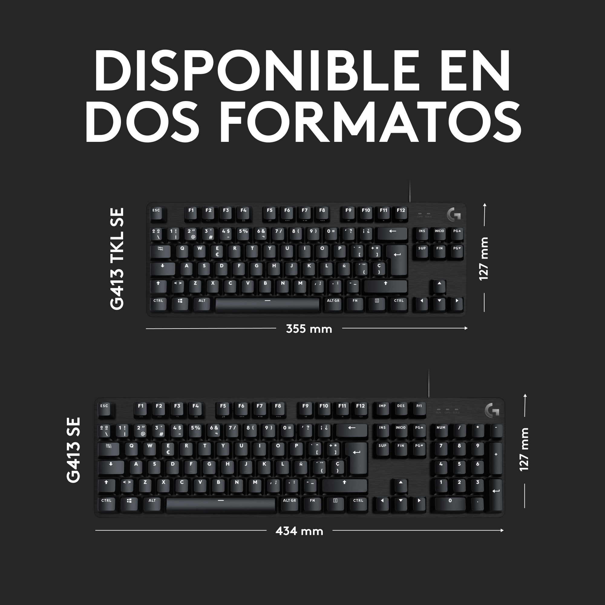 TECLADO LOGITECH G413 SE SW TACTILE LED BLANCO PBT - 2