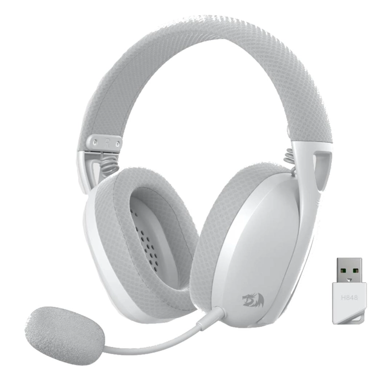 AUDIFONOS INALAMBRICOS REDRAGON IRE PRO H848 BLANCO Y GRIS - 1