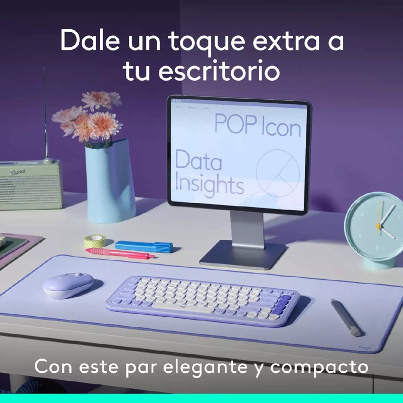 TECLADO LOGITECH POP ICON COMBO ESPAÑOL LILA - 2
