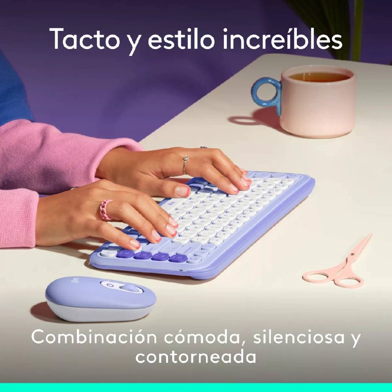 TECLADO LOGITECH POP ICON COMBO ESPAÑOL LILA - 3