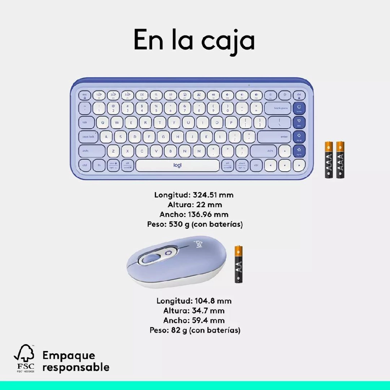 TECLADO LOGITECH POP ICON COMBO ESPAÑOL LILA - 7