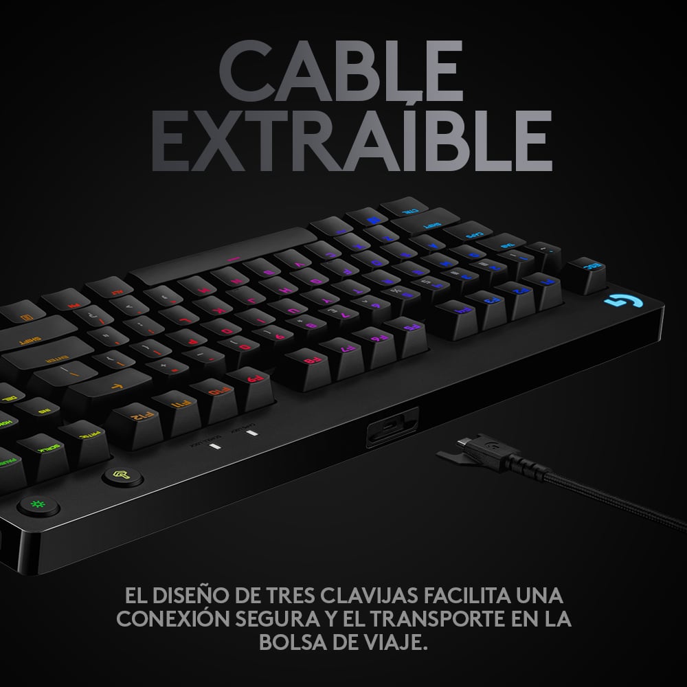 TECLADO GAMER LOGITECH G PRO QWERTY GX BLUE CLICKY INGLE S - 4