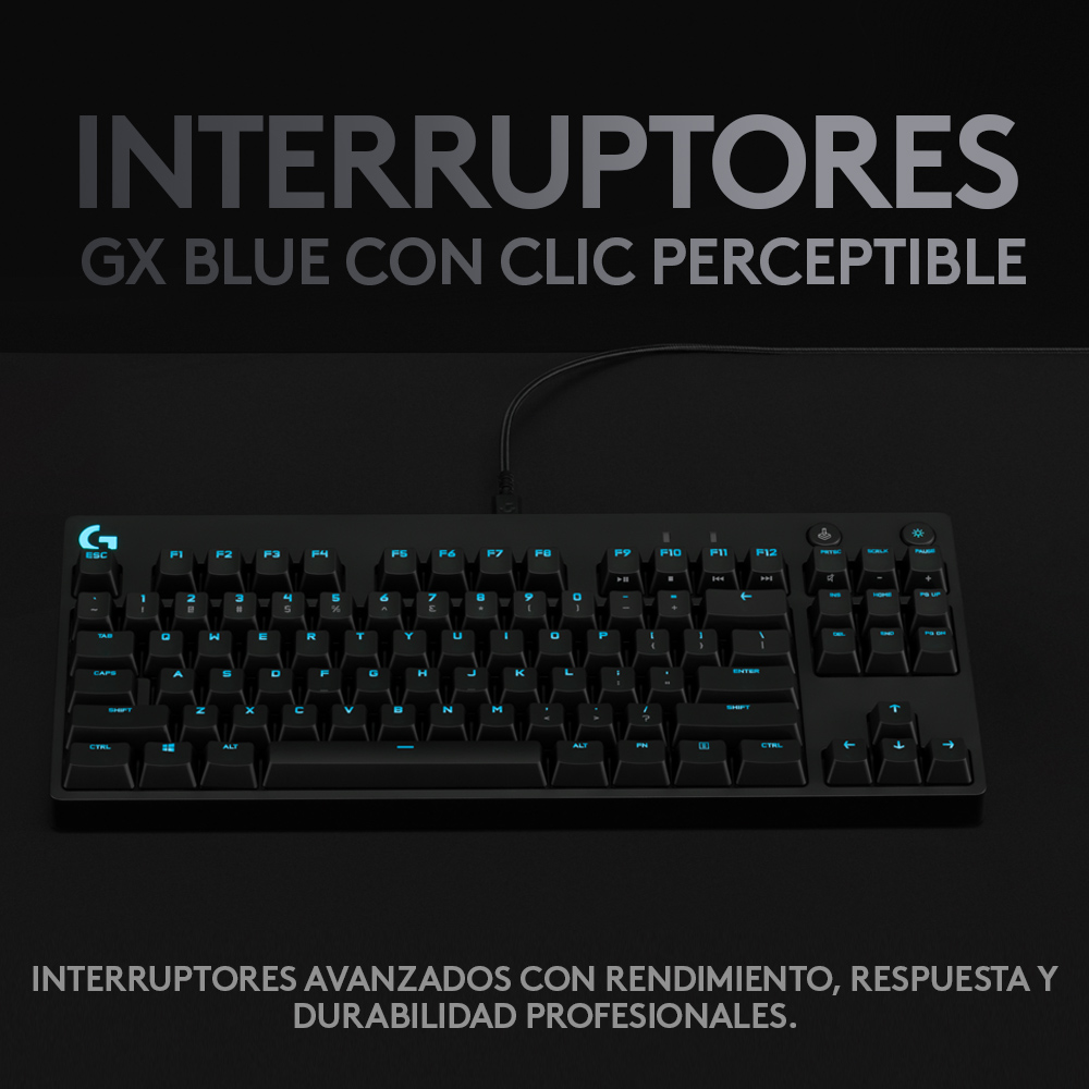TECLADO GAMER LOGITECH G PRO QWERTY GX BLUE CLICKY INGLE S - 7
