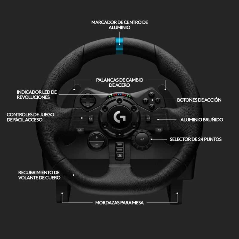 VOLANTE GAMER C/ PEDALES LOGITECH G923 EDICION PS4 - 3