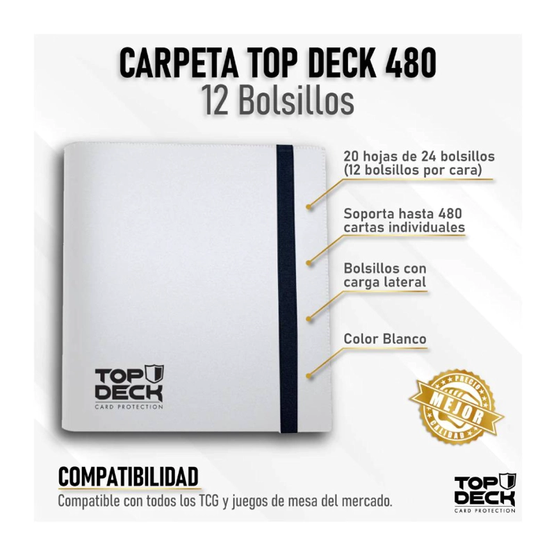 CARPETA TOPDECK 12 BOLSILLOS BLANCO - 3