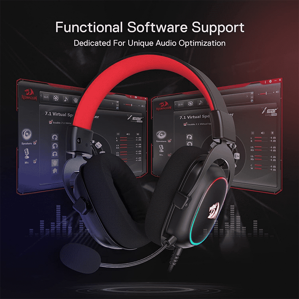 AUDIFONOS GAMER REDRAGON ZEUS X NEGRO CON LUZ RGB - 5