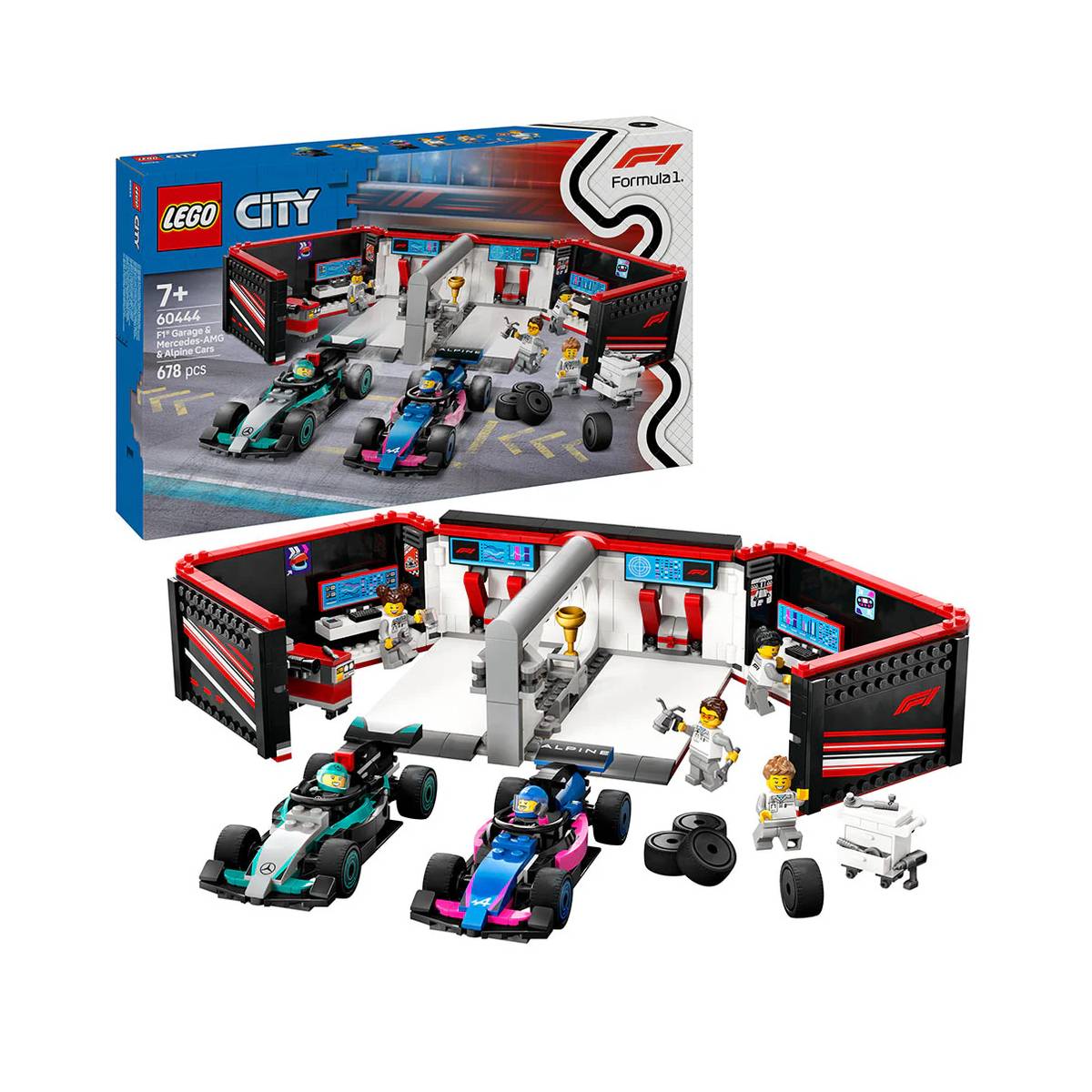 LEGO CITY: TALLER DE F1 MERCEDES-AMG Y ALPINE 60444 - 1