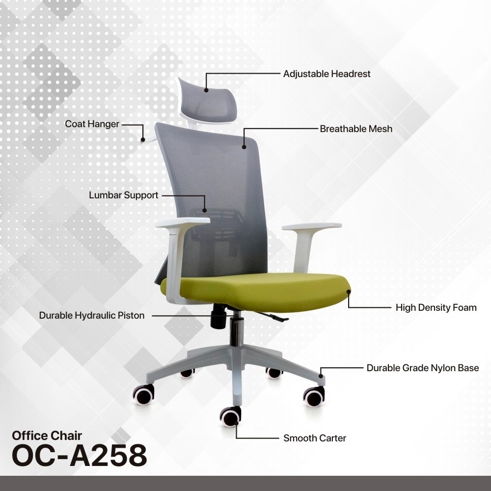 SILLA DE OFICINA FANTECH OCA258 GRIS - 3