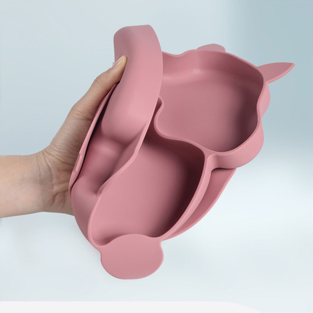 PLATOS DE ALIMENTACION PARA BEBE S DE SILICONA CELESTE - 3
