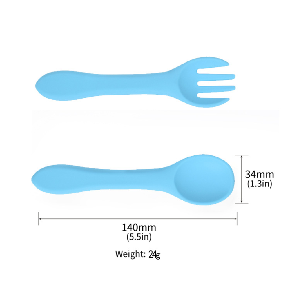 PLATOS DE ALIMENTACION PARA BEBE S DE SILICONA CELESTE - 5