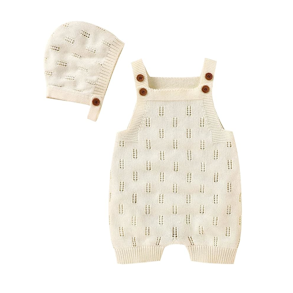 ENTERITO PARA BEBE KNIT SIN MANGAS CON SOMBRERO 90CM BLANCO - 1