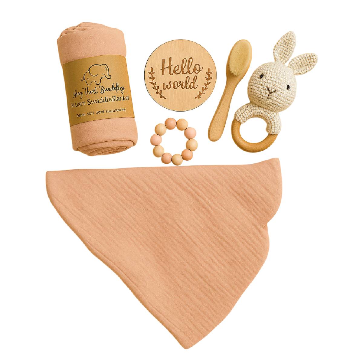 REGALO BABY SHOWER O NACIMIENTO HELLO WORLD CONEJO - 3