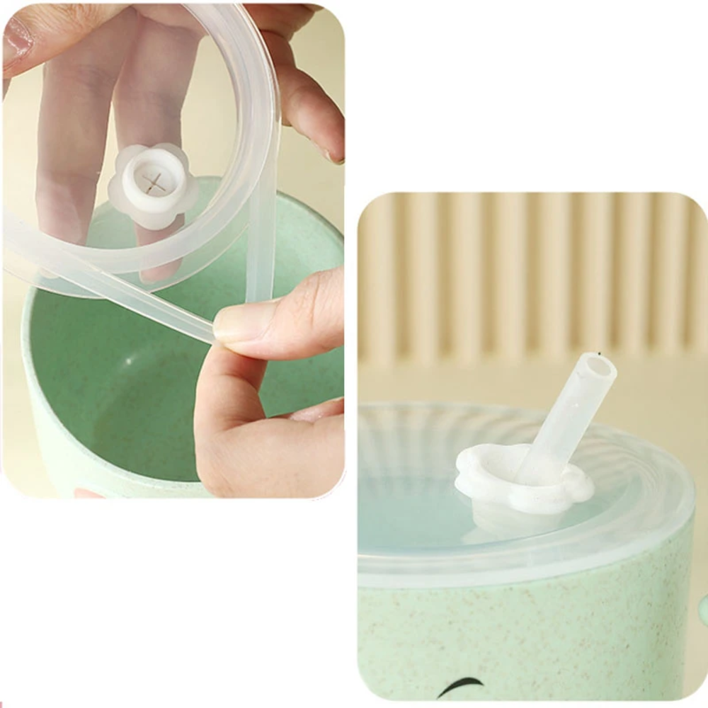VASO PARA NIÑOS DISEÑO ELEFANTE ANTIDERRAMES VERDE - 3