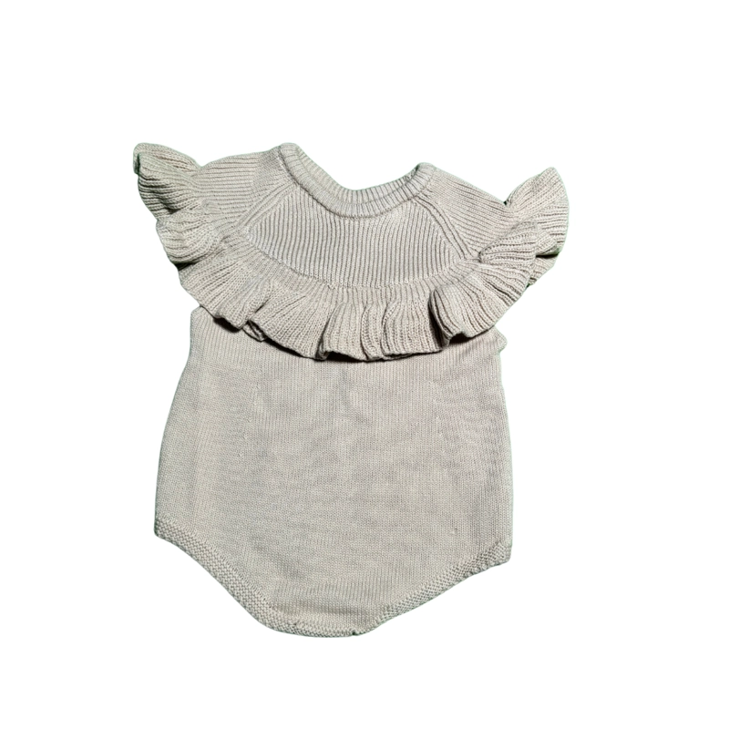BODY DE ALGODON PARA BEBE TEJIDO A MANO 73 CM BEIGE - 2