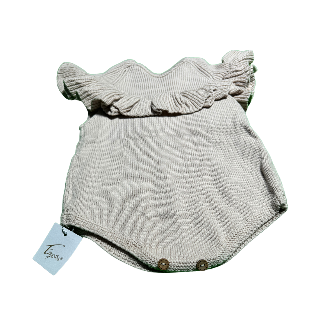 BODY DE ALGODON PARA BEBE TEJIDO A MANO 73 CM BEIGE - 3