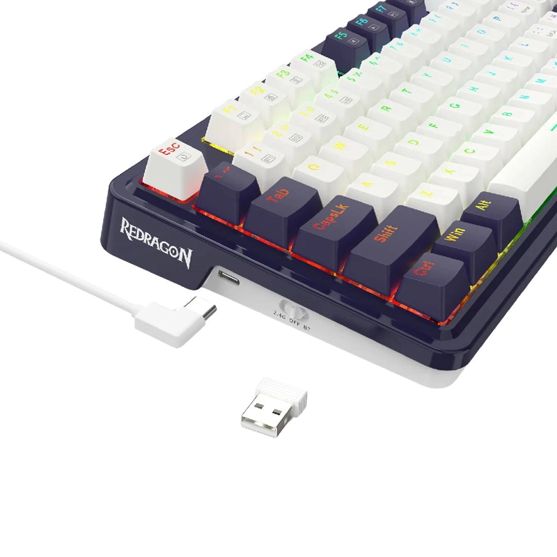TECLADO REDRAGON UCAL PRO WHITE-BLACK K673WB-RGB-PRO SW RED - 5