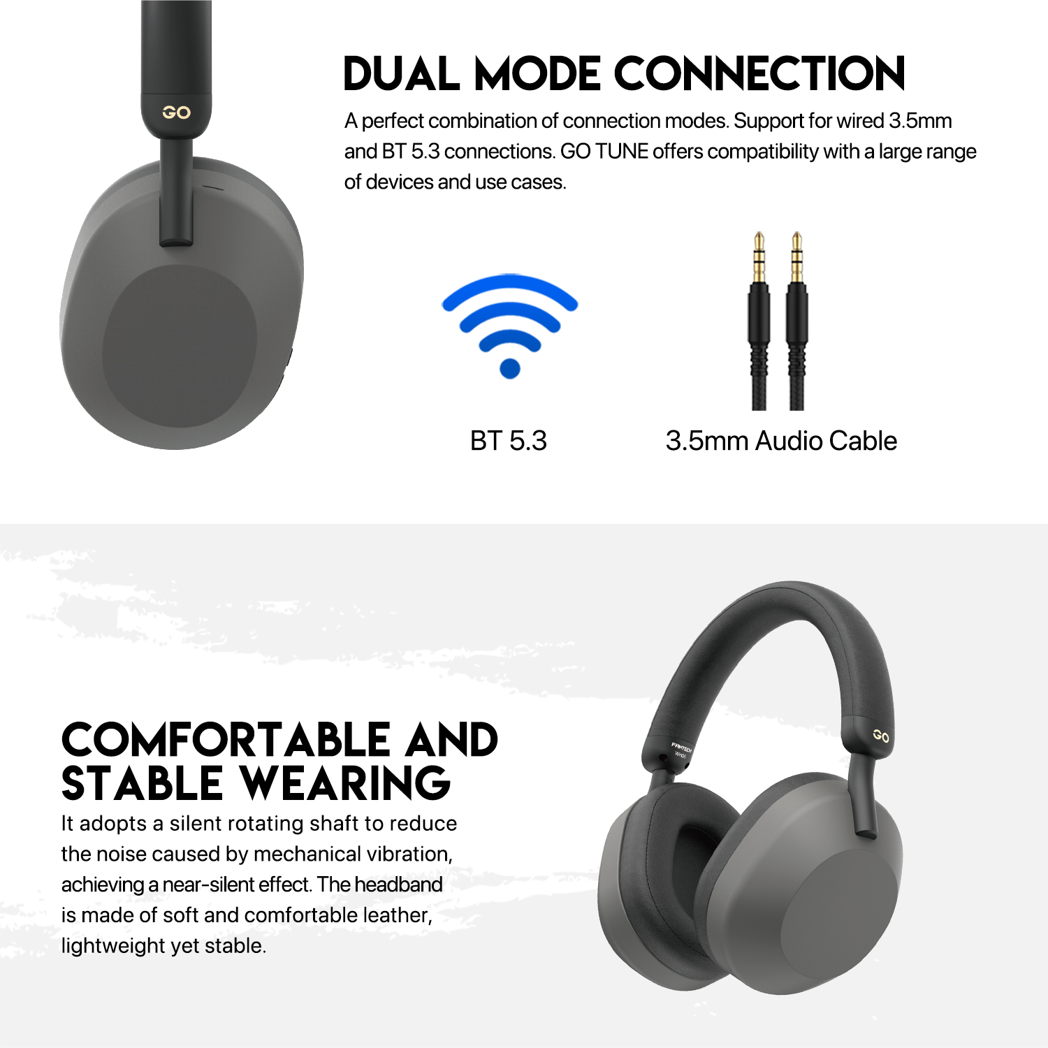 AUDIFONOS INALAMBRICOS FANTECH GO TUNE WH06 BLACK - 6