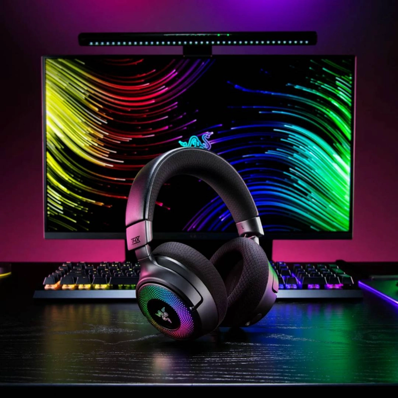 AUDIFONOS RAZER KRAKEN V4 THX TRIFORCE TITANIUM CHROMA RGB - 5