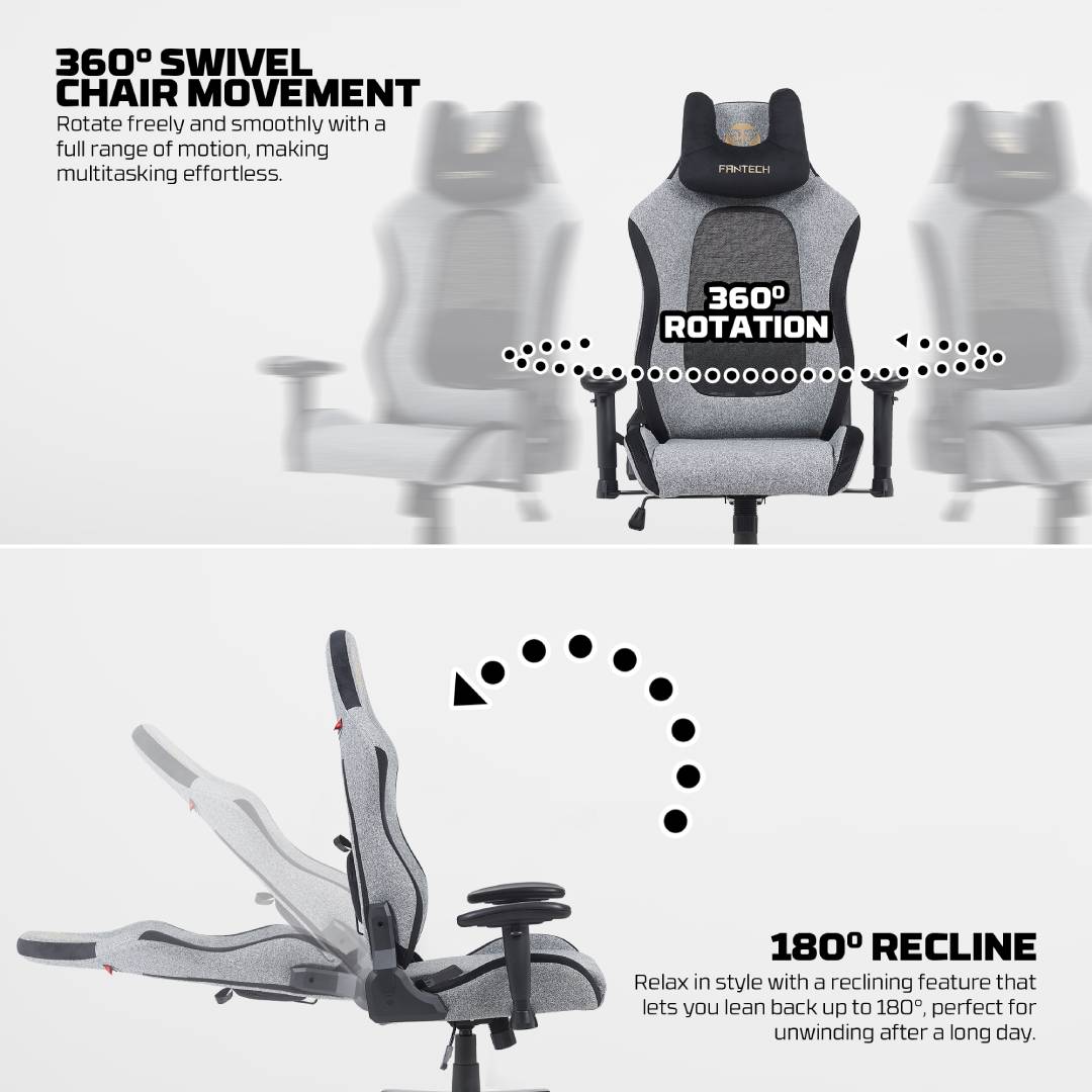 SILLA GAMER FANTECH GC195 GREY - 6