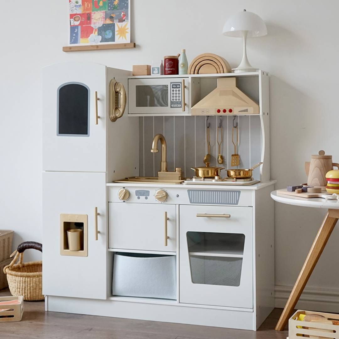 COCINA DE MADERA PARA NIÑOS, INTERACTIVA, INCLUYE ACCESORIOS - 2
