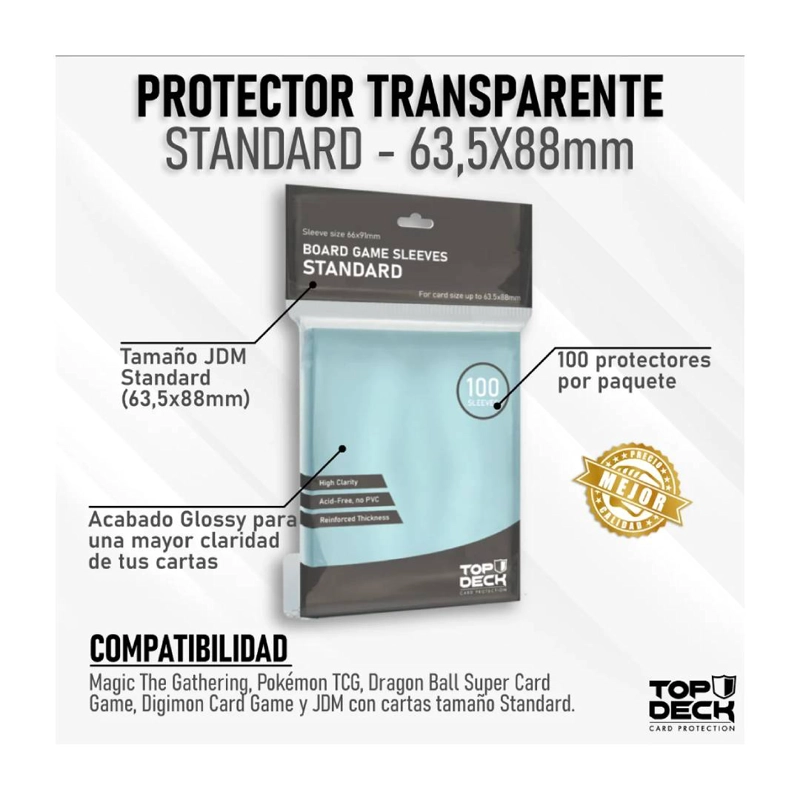 PROTECTOR TRANSPARENTE STANDARD (63,5X88MM) - 2