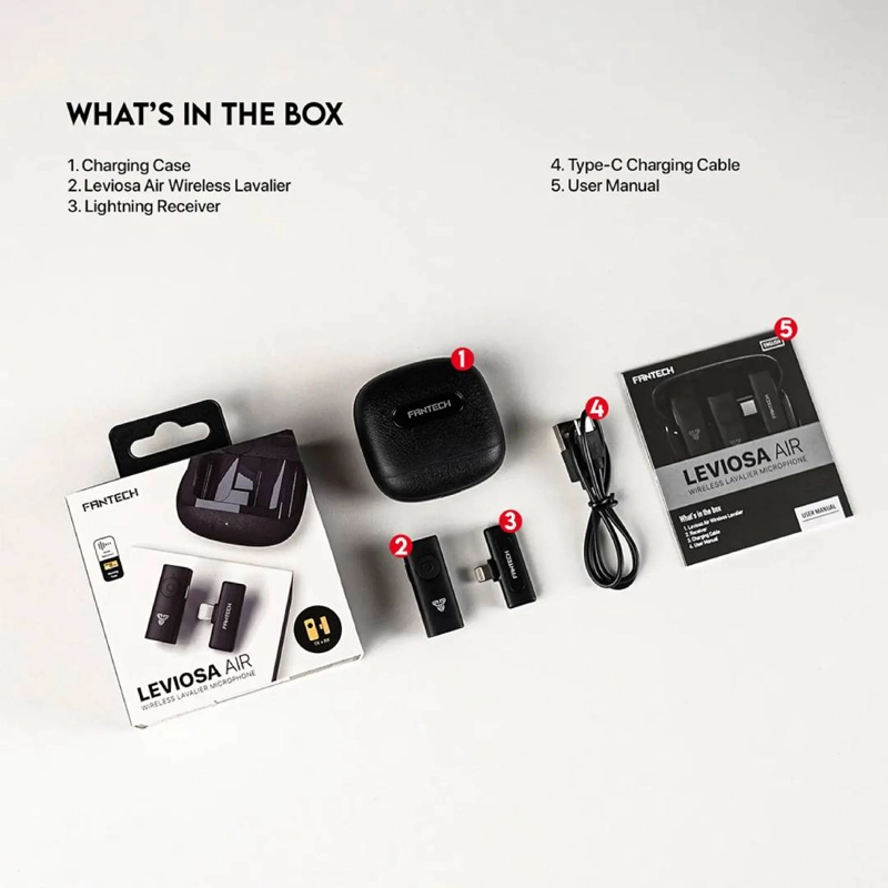 MICROFONO LAVALIER FANTECH LEVIOSA AIR LIGHTNING - 6