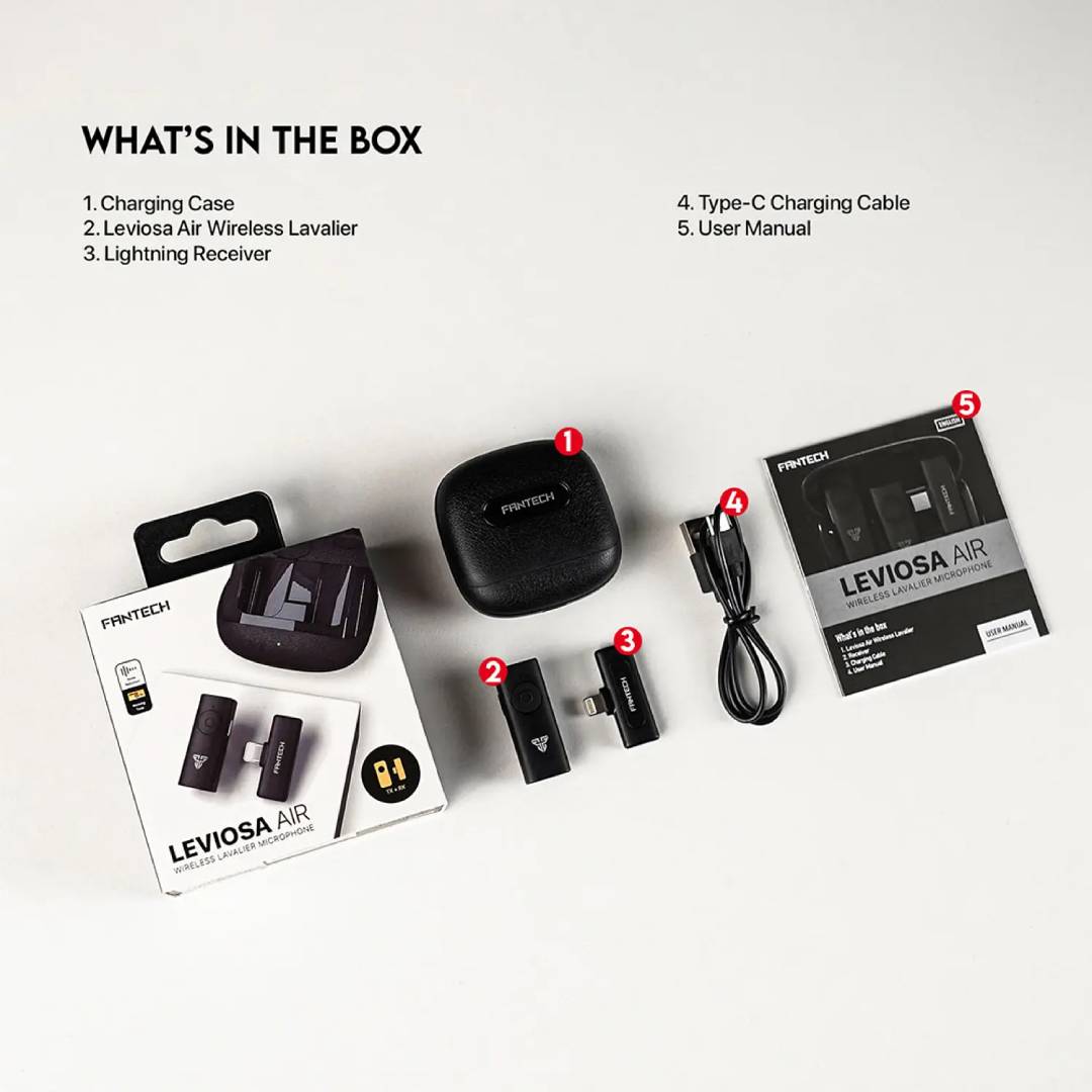MICROFONO LAVALIER FANTECH LEVIOSA AIR LIGHTNING - 6