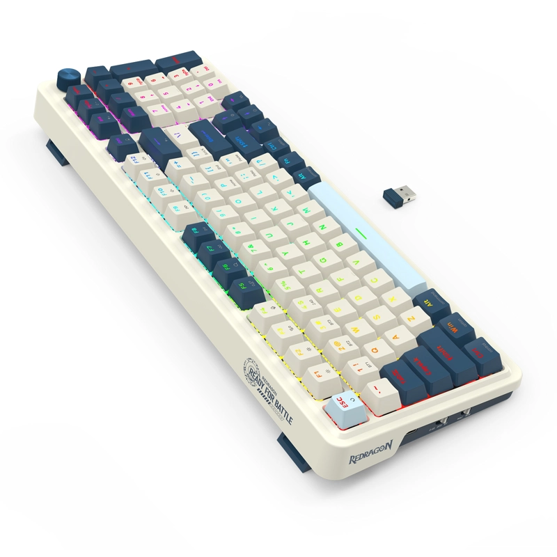 TECLADO REDRAGON EISA PRO K686SP-RGB-PRO-SP BLANCO Y AZUL - 2